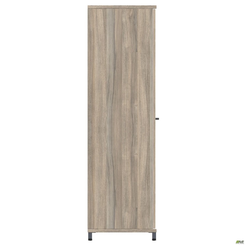 Шафа гардероб SIG-902 (800х550х1900мм) Опори, ручки Чорний графіт/В'яз Ліберті Димчастий AMF