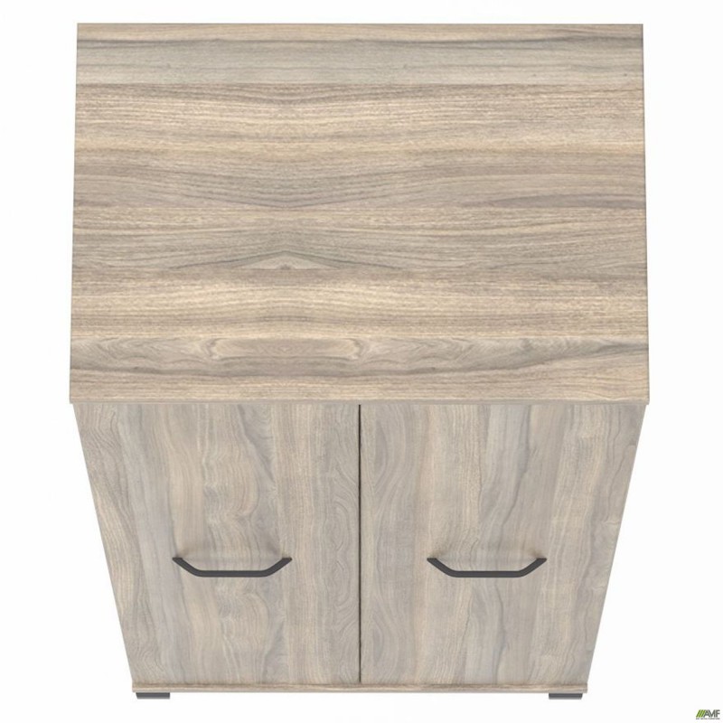 Шафа гардероб SIG-902 (800х550х1900мм) Опори, ручки Чорний графіт/В'яз Ліберті Димчастий AMF