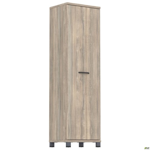 Шафа гардероб з дзеркалом SIG-901-1 (550х420х1900мм) Опора, ручкаЧорний графіт/В'яз Ліберті Димчастий AMF