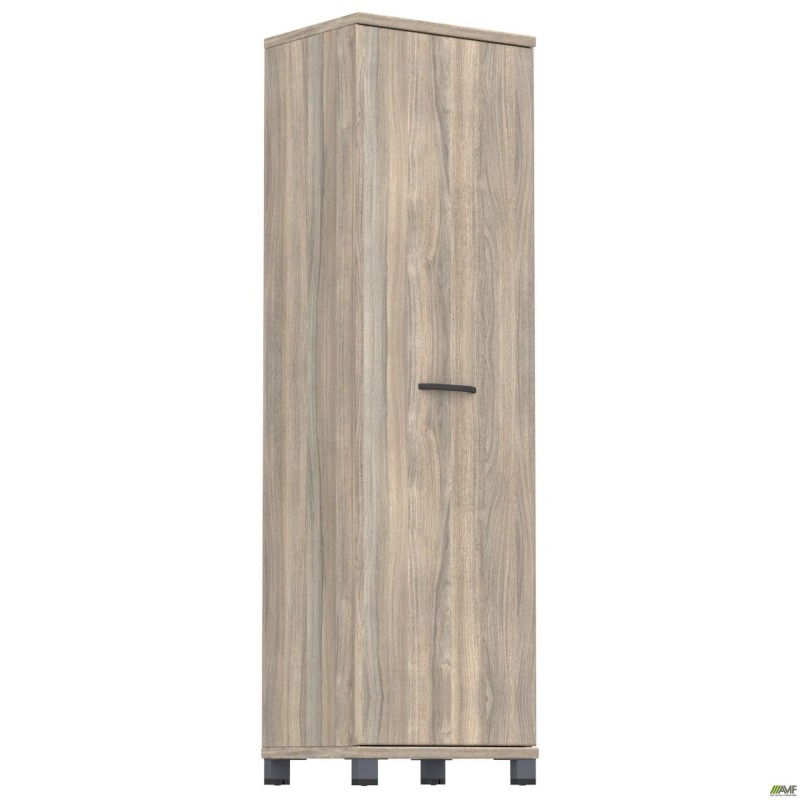 Шафа гардероб з дзеркалом SIG-901-1 (550х420х1900мм) Опора, ручкаЧорний графіт/В'яз Ліберті Димчастий AMF