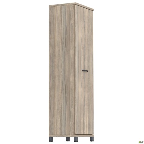 Шафа гардероб з дзеркалом SIG-901-1 (550х420х1900мм) Опора, ручкаЧорний графіт/В'яз Ліберті Димчастий AMF