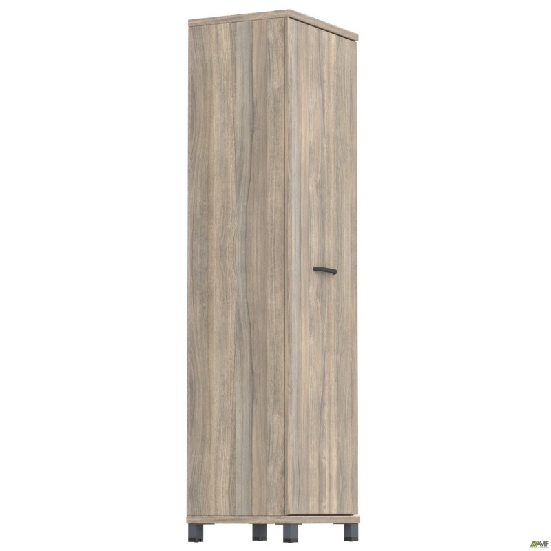 Шафа гардероб з дзеркалом SIG-901-1 (550х420х1900мм) Опора, ручкаЧорний графіт/В'яз Ліберті Димчастий AMF