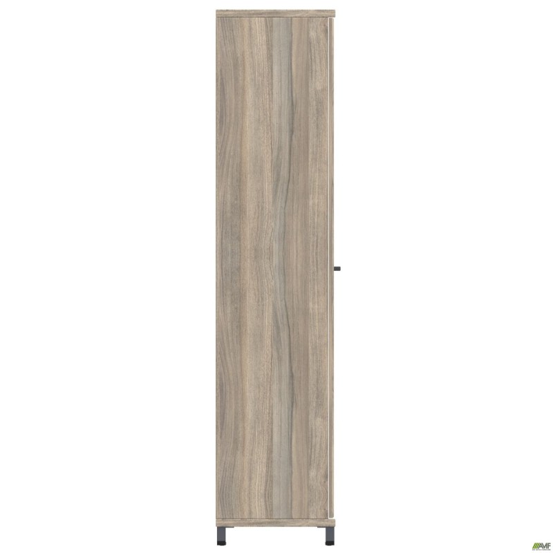 Шафа гардероб з дзеркалом SIG-901-1 (550х420х1900мм) Опора, ручкаЧорний графіт/В'яз Ліберті Димчастий AMF