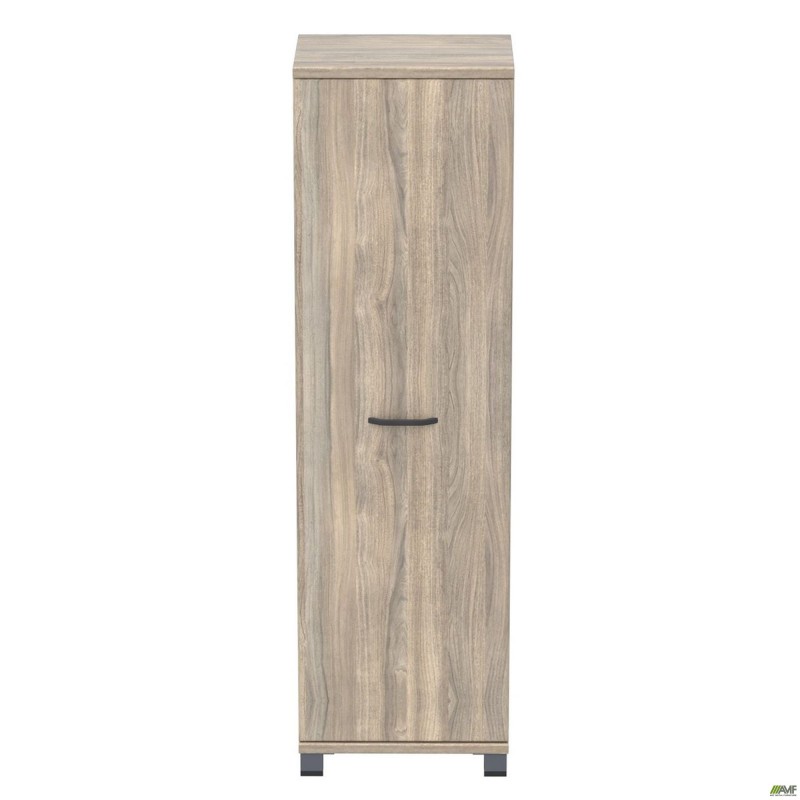 Шафа гардероб з дзеркалом SIG-901-1 (550х420х1900мм) Опора, ручкаЧорний графіт/В'яз Ліберті Димчастий AMF