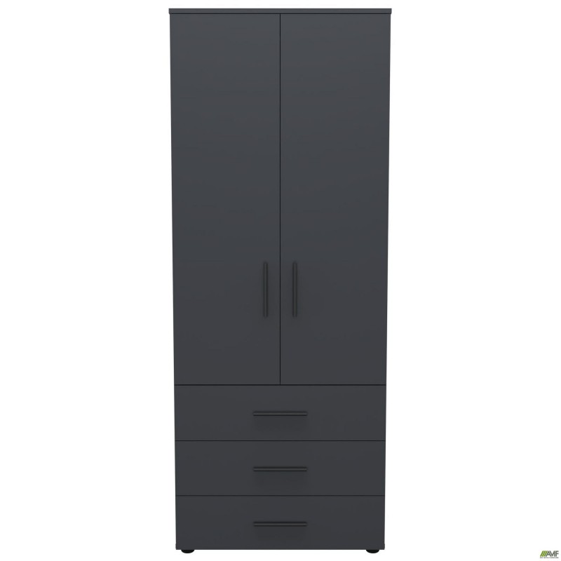 Шафа гардеробна City 2-х дверна 3 шухляди (760х500х1930Н) Антрацит AMF