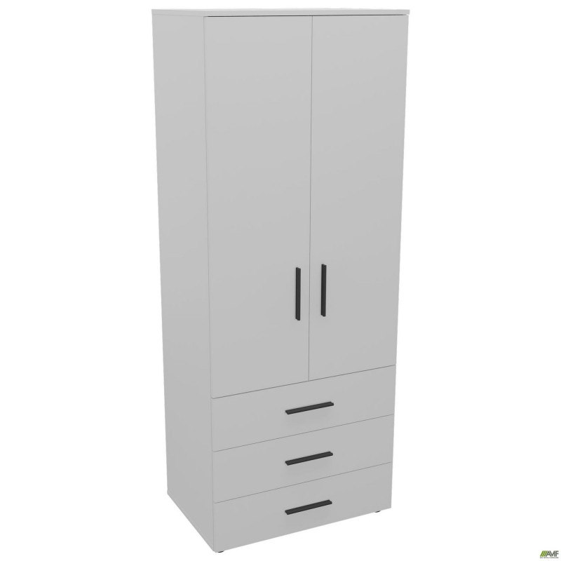 Шафа гардеробна City 2-х дверна 3 шухляди (760х500х1930Н) Білий AMF