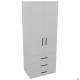 Шафа гардеробна City 2-х дверна 3 шухляди (760х500х1930Н) Білий AMF