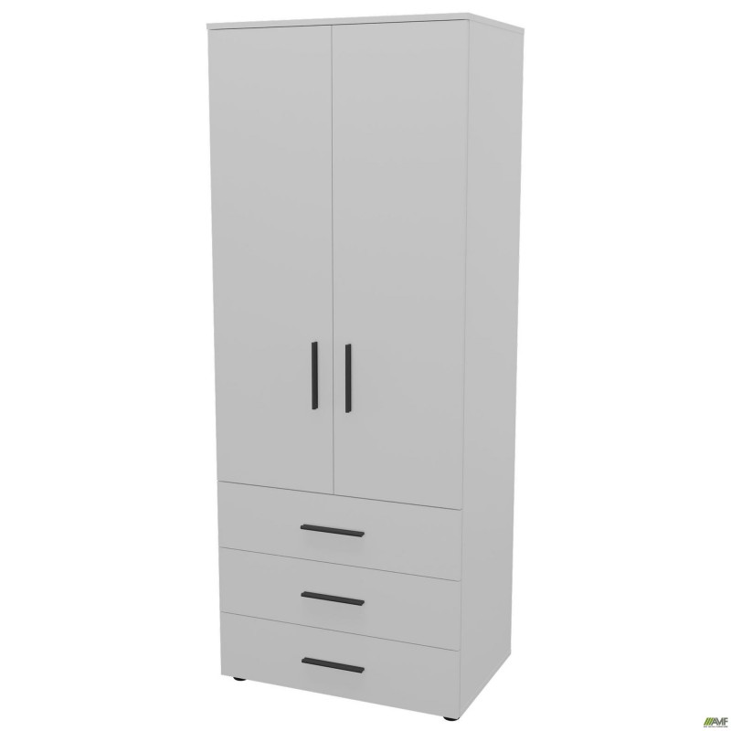Шафа гардеробна City 2-х дверна 3 шухляди (760х500х1930Н) Білий AMF