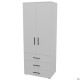 Шафа гардеробна City 2-х дверна 3 шухляди (760х500х1930Н) Білий AMF
