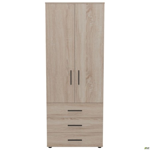 Шафа гардеробна City 2-х дверна 3 шухляди (760х500х1930Н) Дуб Сонома AMF