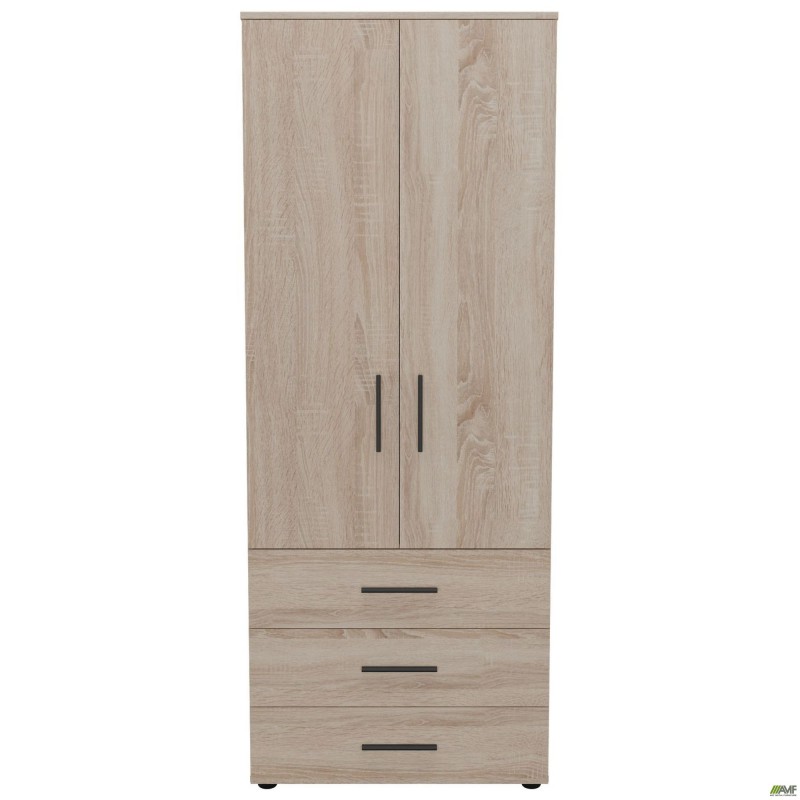 Шафа гардеробна City 2-х дверна 3 шухляди (760х500х1930Н) Дуб Сонома AMF