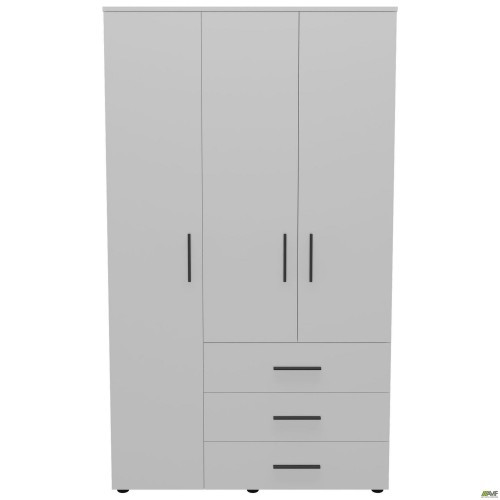 Шафа гардеробна City 3-х дверна 3 шухляди ліва (1120х500х1930Н) Білий AMF