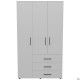 Шафа гардеробна City 3-х дверна 3 шухляди ліва (1120х500х1930Н) Білий AMF