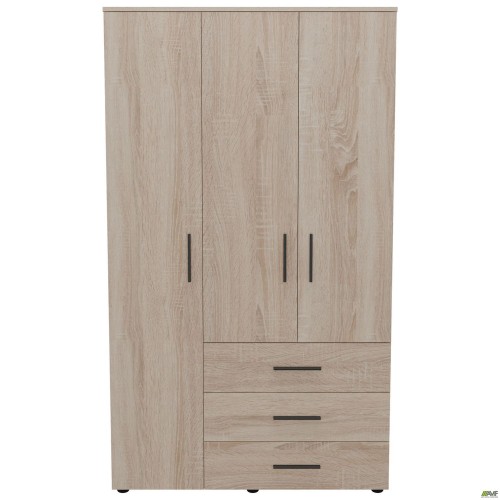 Шафа гардеробна City 3-х дверна 3 шухляди ліва (1120х500х1930Н) Дуб Сонома AMF