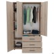 Шафа гардеробна City 3-х дверна 3 шухляди ліва (1120х500х1930Н) Дуб Сонома AMF