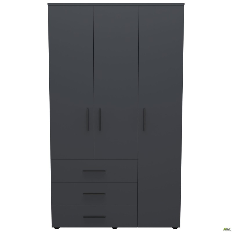 Шафа гардеробна City 3-х дверна 3 шухляди права (1120х500х1930Н) Антрацит AMF