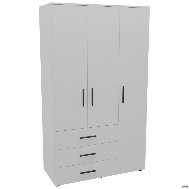 Шафа гардеробна City 3-х дверна 3 шухляди права (1120х500х1930Н) Білий AMF