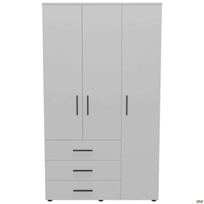 Шафа гардеробна City 3-х дверна 3 шухляди права (1120х500х1930Н) Білий AMF