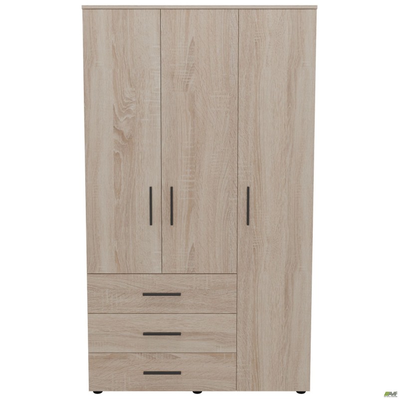Шафа гардеробна City 3-х дверна 3 шухляди права (1120х500х1930Н) Дуб Сонома AMF
