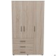 Шафа гардеробна City 3-х дверна 3 шухляди права (1120х500х1930Н) Дуб Сонома AMF