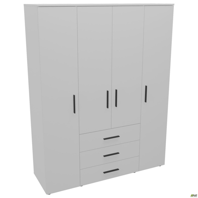Шафа гардеробна City 4-х дверна 3 шухляди (1500х500х1930Н) Білий AMF