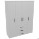 Шафа гардеробна City 4-х дверна 3 шухляди (1500х500х1930Н) Білий AMF