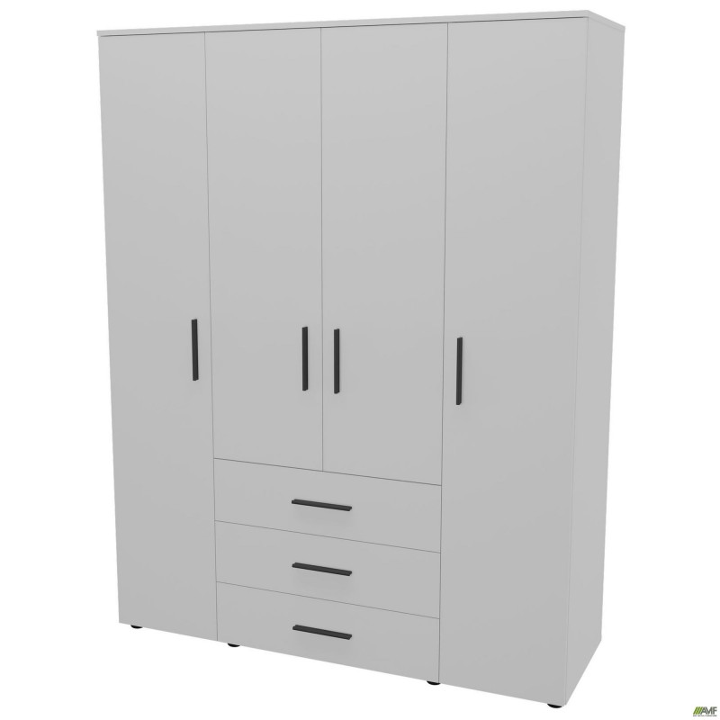 Шафа гардеробна City 4-х дверна 3 шухляди (1500х500х1930Н) Білий AMF