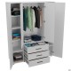 Шафа гардеробна City 4-х дверна 3 шухляди (1500х500х1930Н) Білий AMF