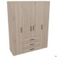 Шафа гардеробна City 4-х дверна 3 шухляди (1500х500х1930Н) Дуб Сонома AMF