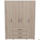 Шафа гардеробна City 4-х дверна 3 шухляди (1500х500х1930Н) Дуб Сонома AMF