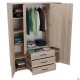 Шафа гардеробна City 4-х дверна 3 шухляди (1500х500х1930Н) Дуб Сонома AMF