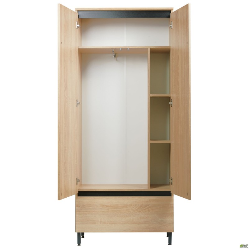 Шафа гардеробна Welcome (810х400х1960Н) чорний графіт, Дуб Сонома AMF