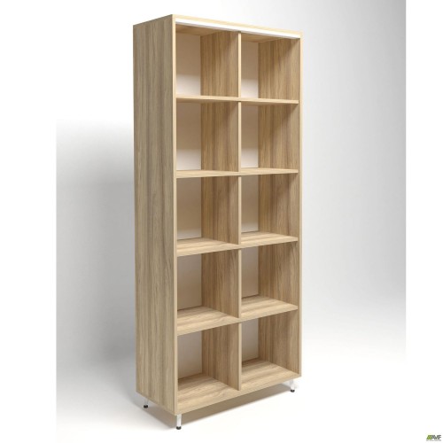 Шафа книжкова відкрита Delta DL-901 (864х420х2078мм) Блеквуд Ячмінний / Опора білий беж AMF