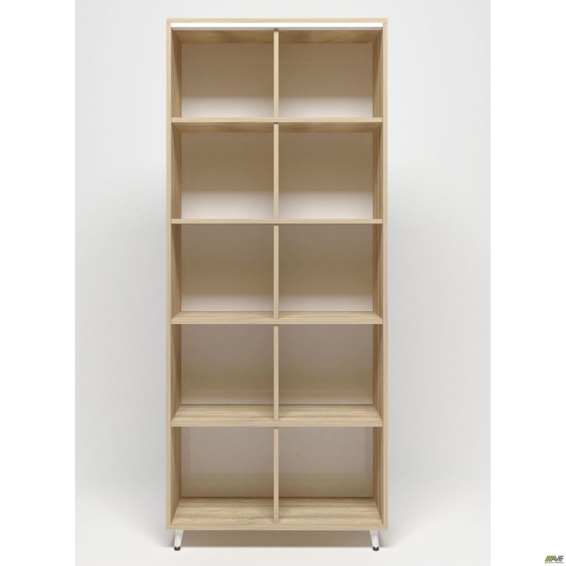 Шафа книжкова відкрита Delta DL-901 (864х420х2078мм) Блеквуд Ячмінний / Опора білий беж AMF