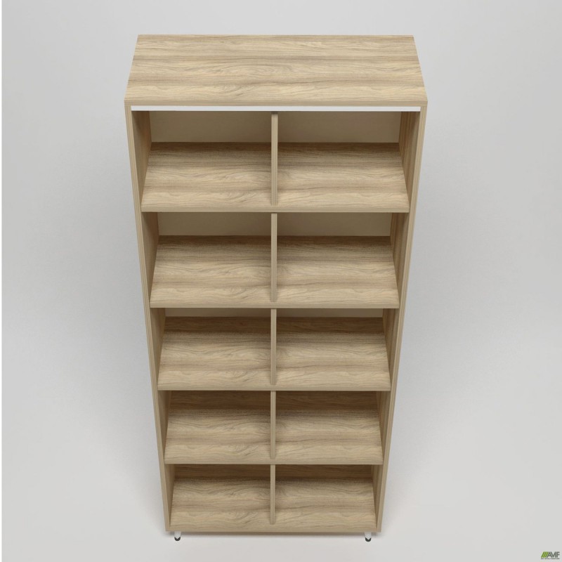 Шафа книжкова відкрита Delta DL-901 (864х420х2078мм) Блеквуд Ячмінний / Опора білий беж AMF