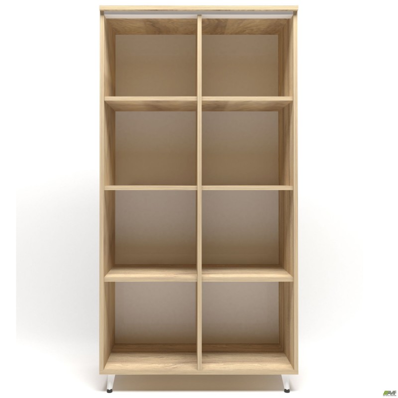 Шафа книжкова відкритий Delta DL-902 (864х420х1685мм) Блеквуд Ячмінний / Опора білий беж AMF