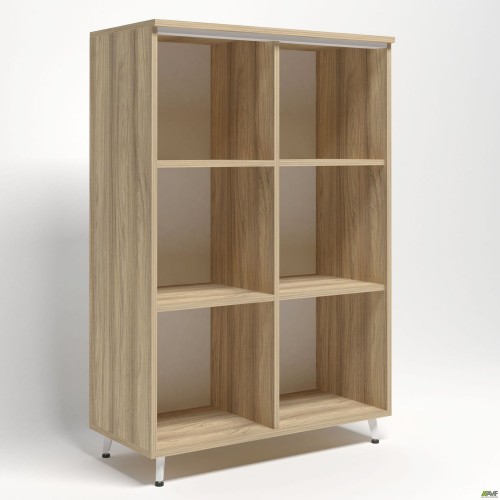 Шафа книжкова відкритий Delta DL-903 (864х420х1292мм) Блеквуд Ячмінний / Опора білий беж AMF