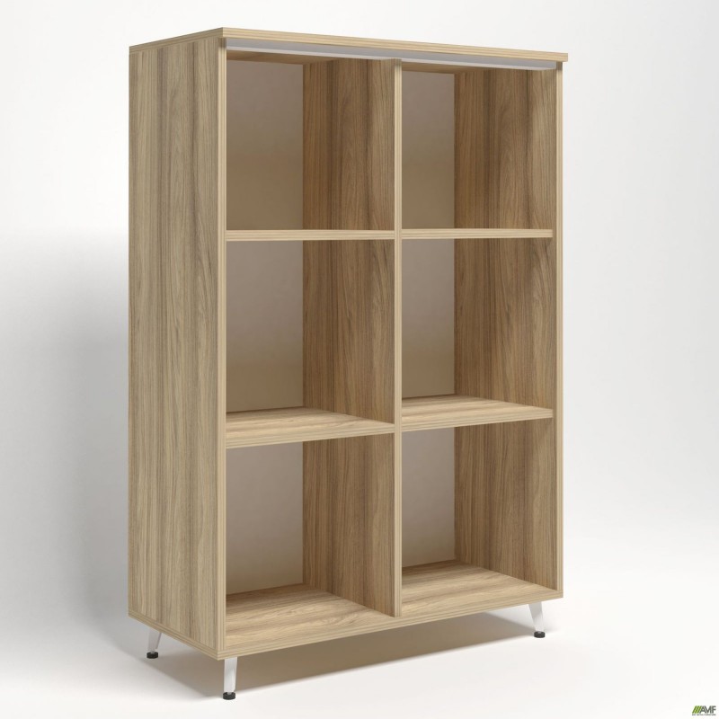 Шафа книжкова відкритий Delta DL-903 (864х420х1292мм) Блеквуд Ячмінний / Опора білий беж AMF