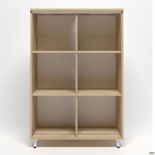 Шафа книжкова відкритий Delta DL-903 (864х420х1292мм) Блеквуд Ячмінний / Опора білий беж AMF