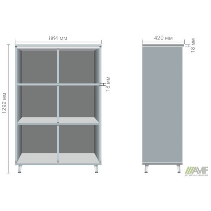 Шафа книжкова відкритий Delta DL-903 (864х420х1292мм) Блеквуд Ячмінний / Опора білий беж AMF