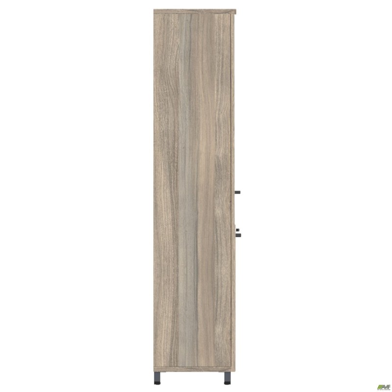 Шафа комбінована SIG-604 (2400х420х1900мм) Опори, ручки Чорний графіт/В'яз Ліберті Димчастий AMF