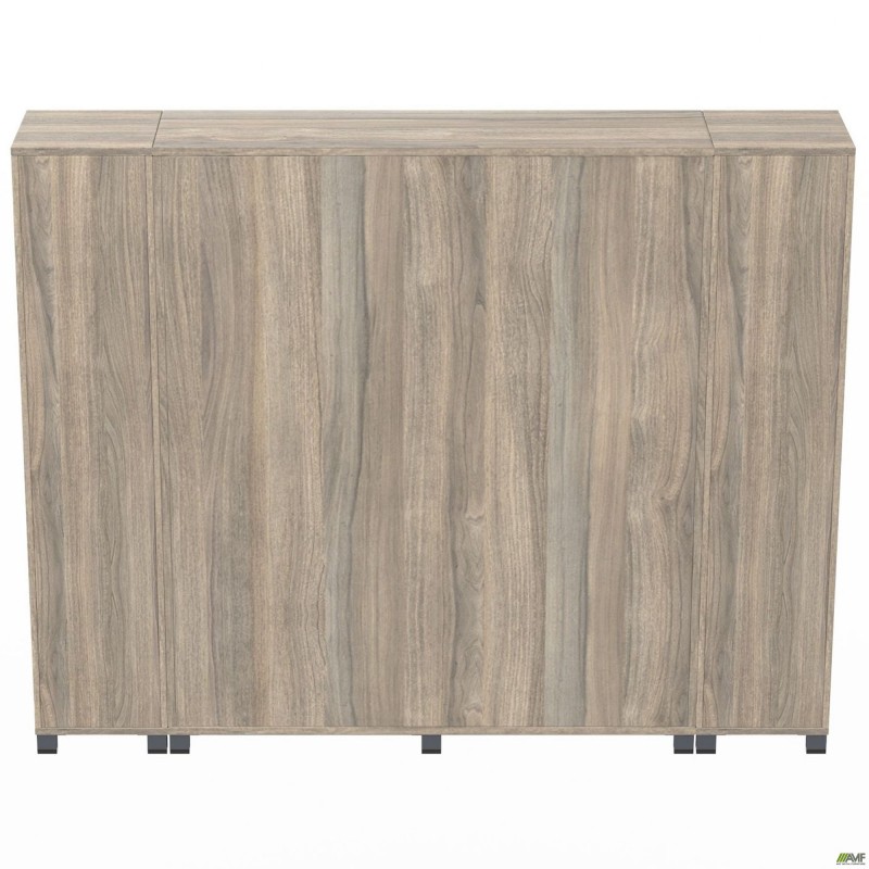 Шафа комбінована SIG-604 (2400х420х1900мм) Опори, ручки Чорний графіт/В'яз Ліберті Димчастий AMF