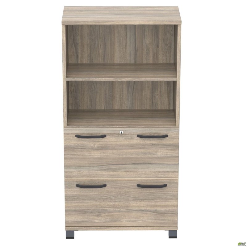 Шафа з висувними ящиками SIG-13 (800х420х1600мм) Опора Чорний графіт / В'яз Ліберті Димчастий AMF
