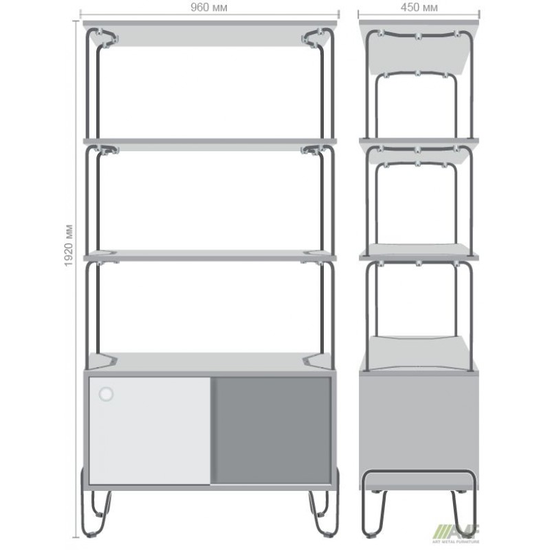 Стелаж Rocky чорний графіт AMF