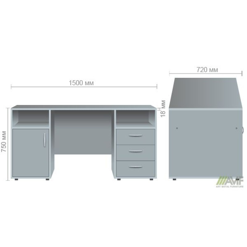 Стіл 2-х тумбовий SL-84 (1500х720х750мм) в'яз Ліберті AMF