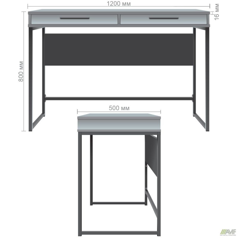 Стіл Campari Cr1200 (1200х500х800Н) черный/Тоффі AMF