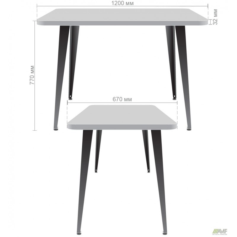 Стіл Cherry 1200 (1200х670хН770) чорний графіт/Антрацит AMF