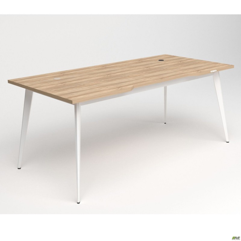 Стіл Delta DL-107 (1790х900х750мм) Блеквуд Ячмінний / Каркас білий AMF