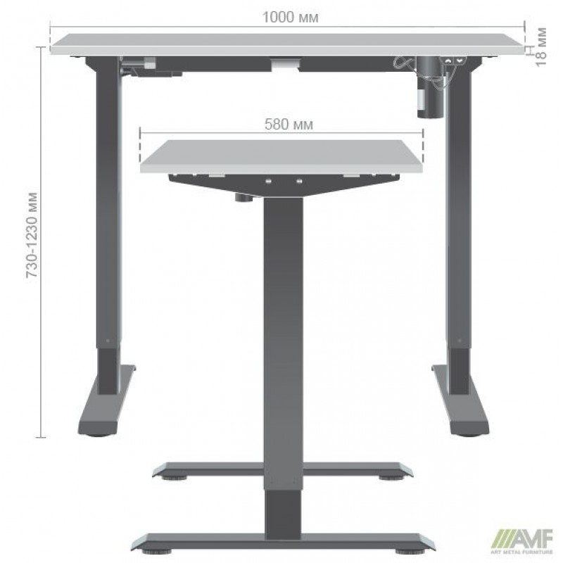 Стіл Like 1000х580 Білий Перл База чорна AMF