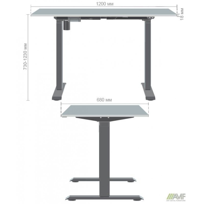 Стіл Like 1200х680 В'яз Ліберті База чорна AMF